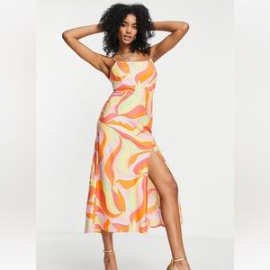 Linen Cami Midi Swirl Print Sundress